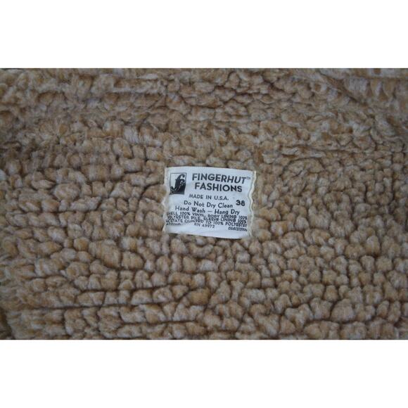 Vintage 70s Fingerhut Fashions Vegan Faux Suede Sherpa Lined Coat Mens 38 60s - Picture 6 of 6